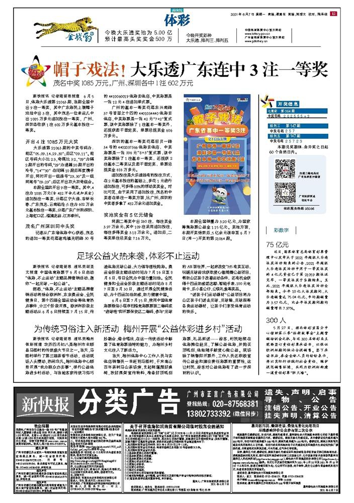 21年6月7日新快报